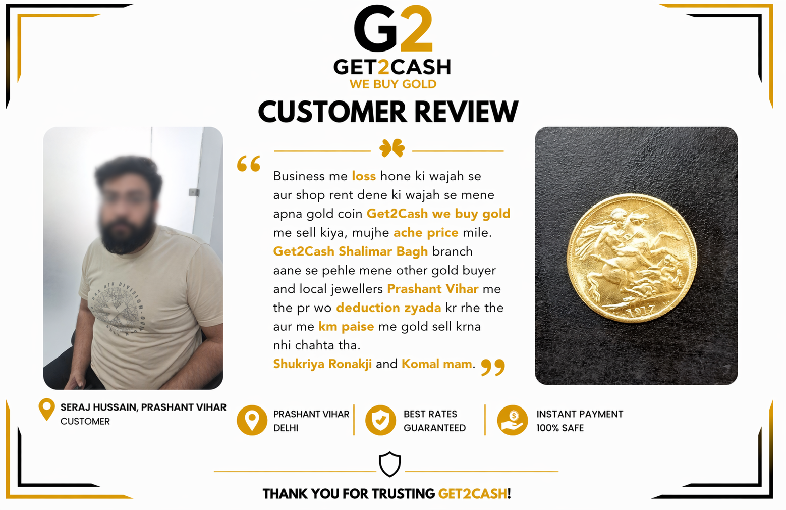 Sell Gold in Paschim Vihar